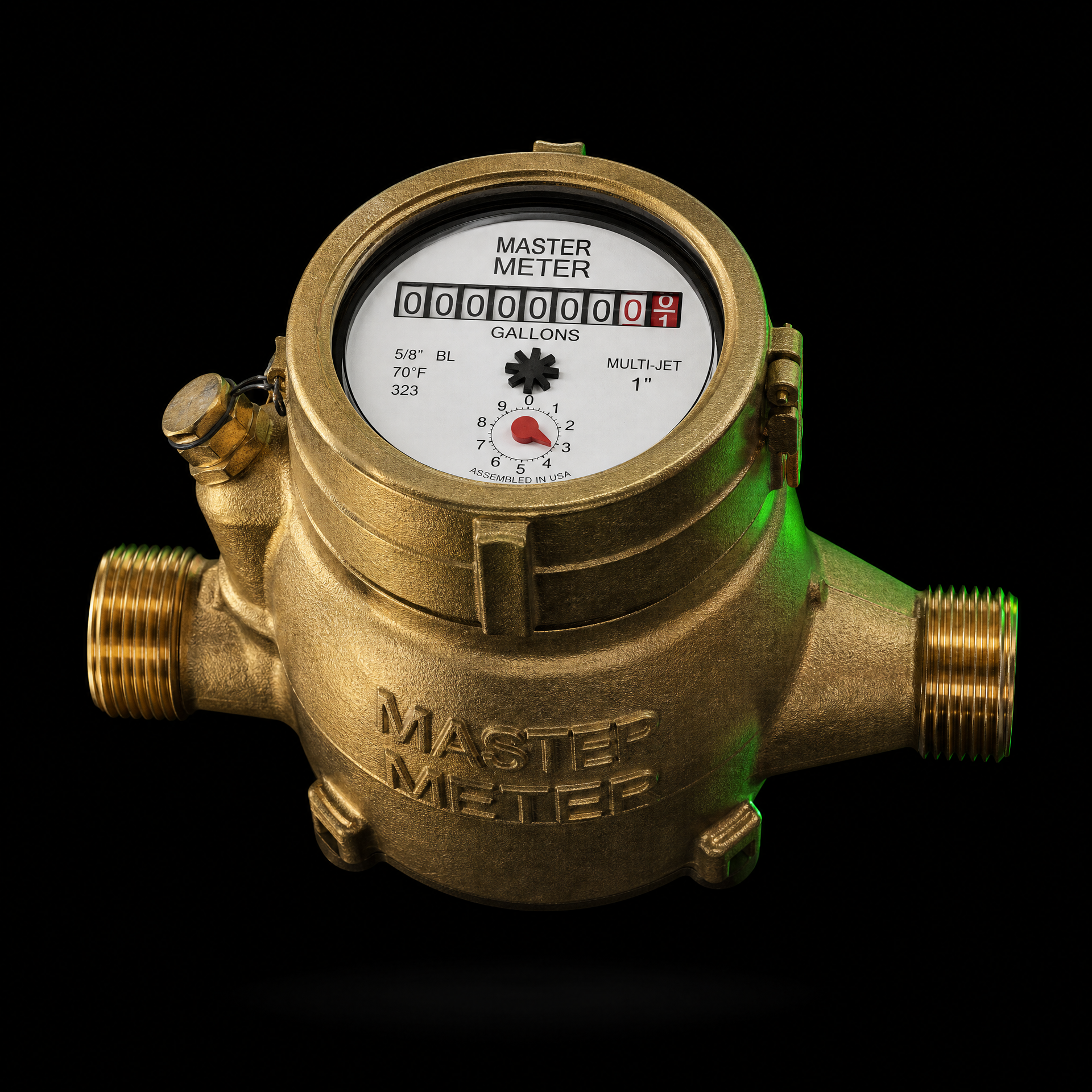 Master Meter MS Multi-Jet brass water meter 3D render